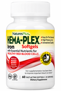 Hema-plex Iron Softgels NaturesPlus залізо швидкодіюче, 60 шт