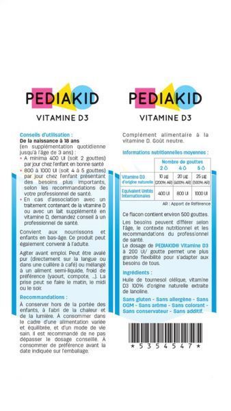 Vitamin D3 в каплях Pediakid, 20 мл