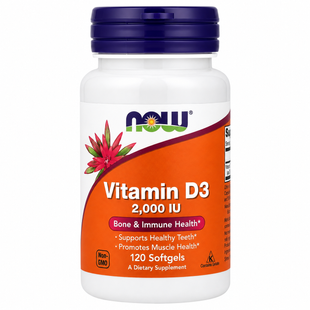 Now Vitamin D3 2000 IU, 120 капсул