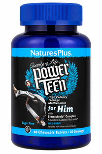 Комплекс вітамінів NaturesPlus Power Teen для хлопців-підлітків, 60 шт